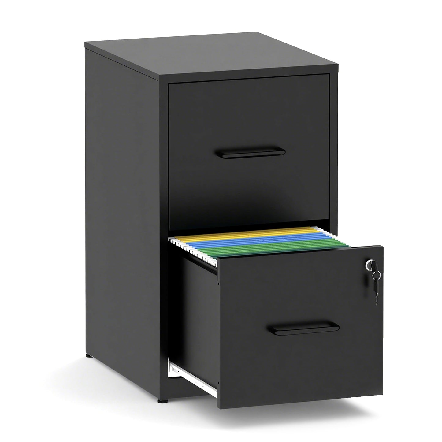 4-Drawer Metal Locking File Cabinet, Black, Vertical