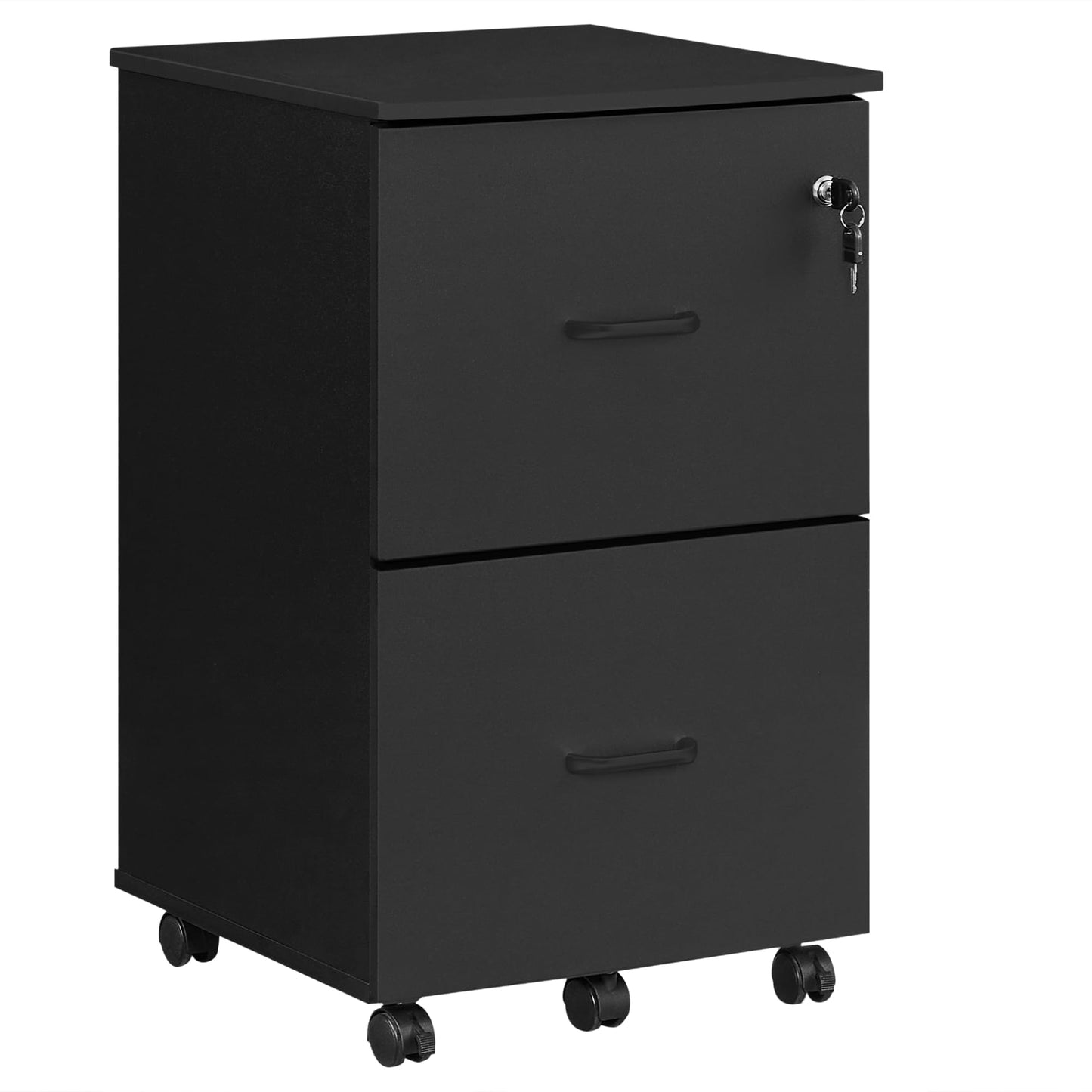 VASAGLE 2-Drawer Rolling File Cabinet, Snow White
