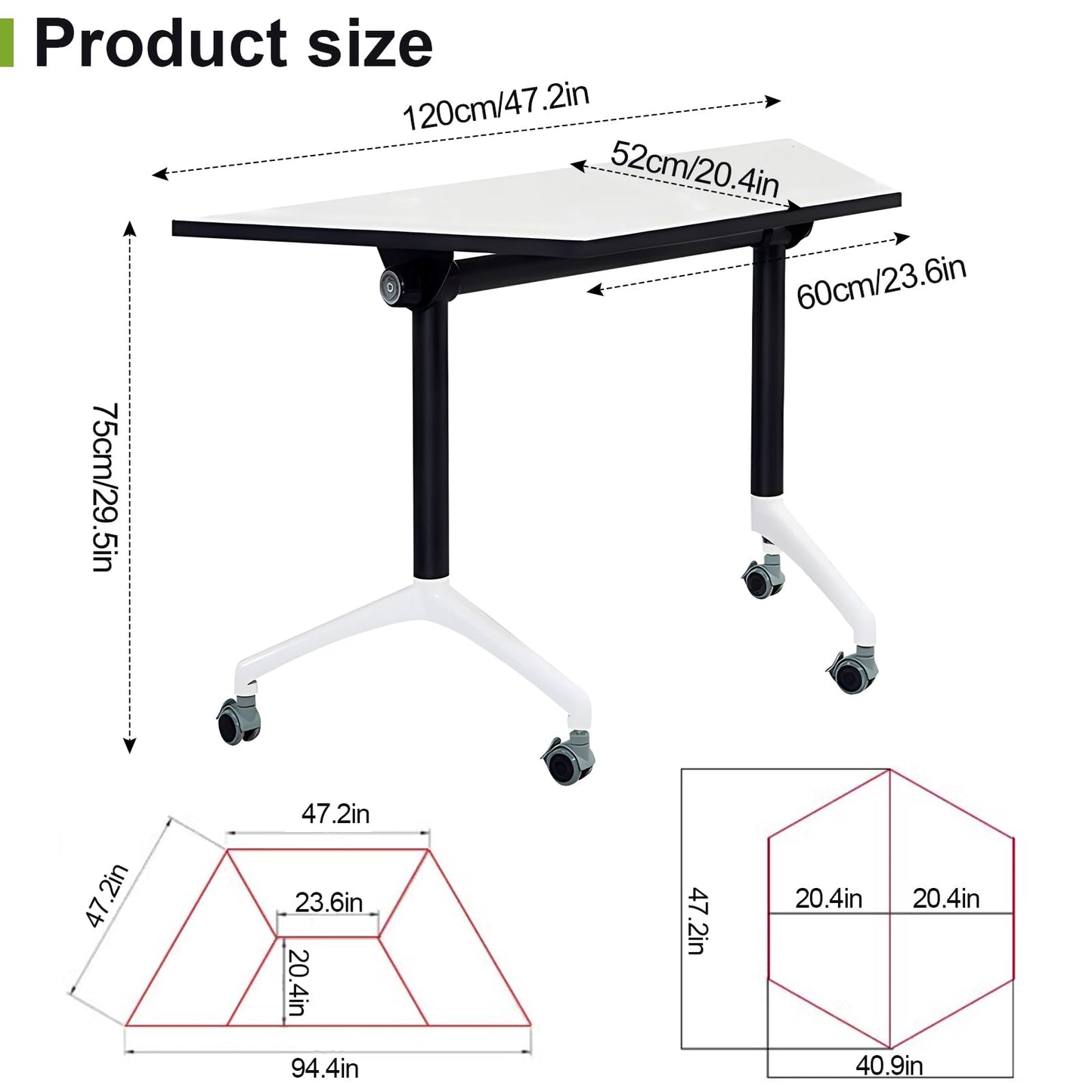 4 Pack Folding Conference Table Conference Room Table Meeting Table