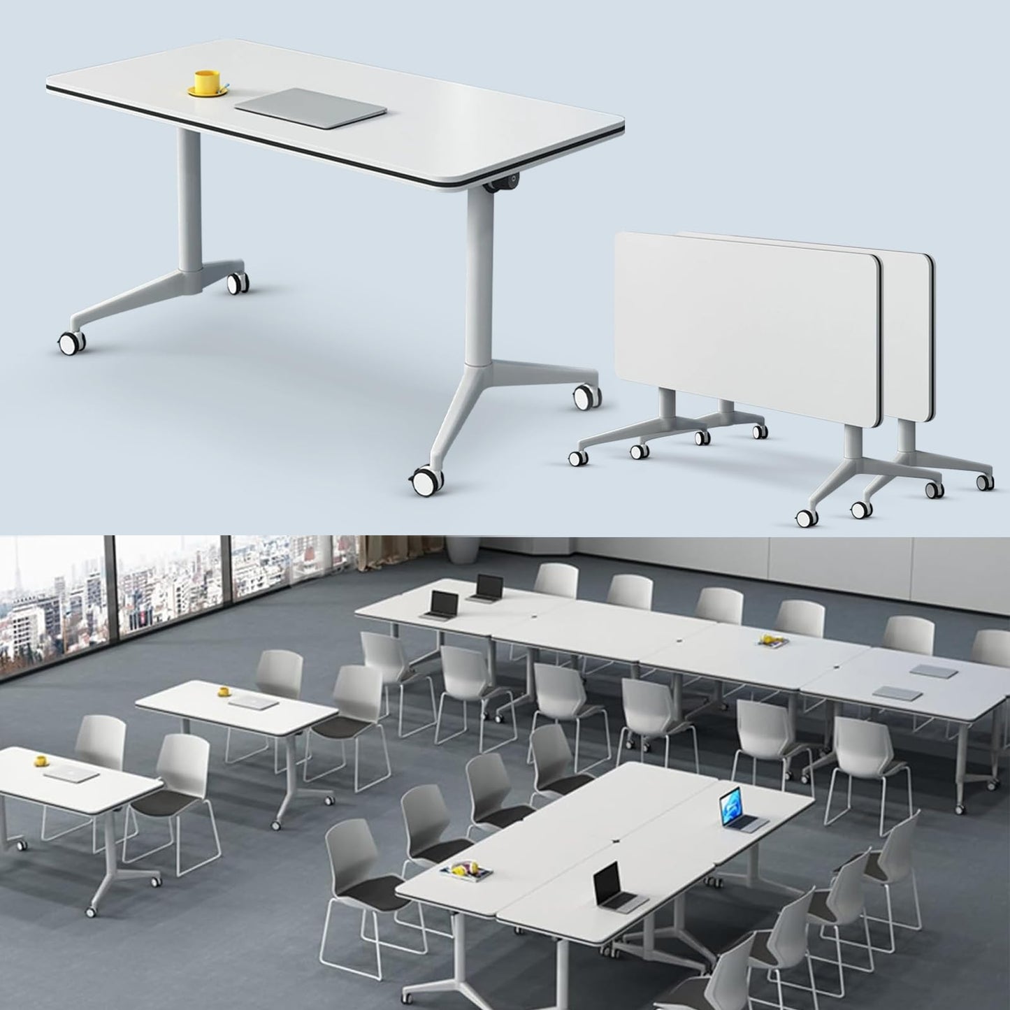 Folding Walnut Conference Table