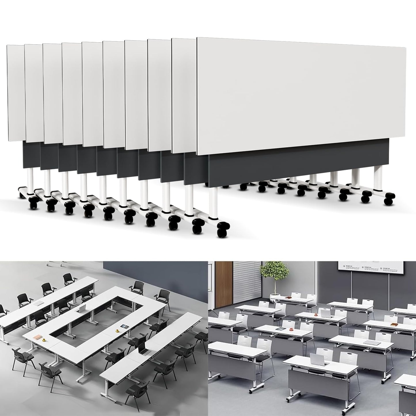 Folding Conference Table Modern Large Mobile Meeting