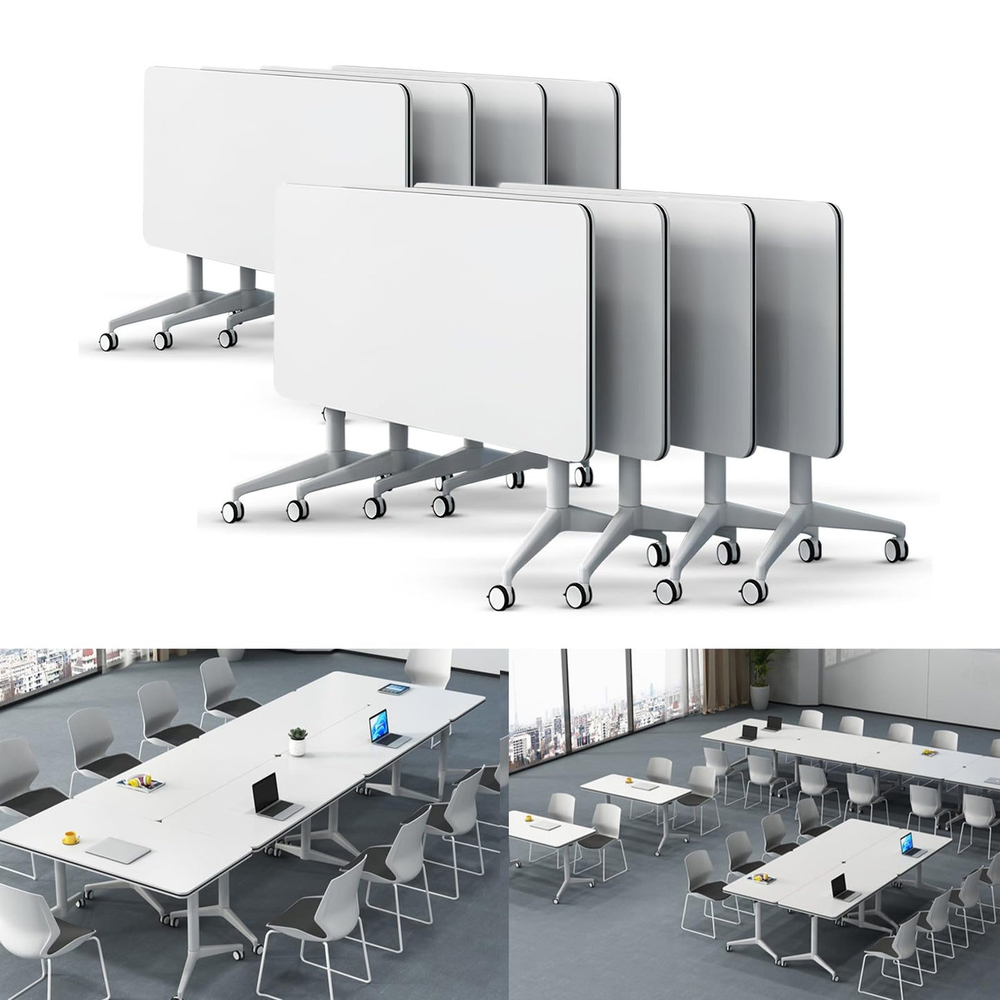 Folding Conference Table Modern Large Mobile Meeting
