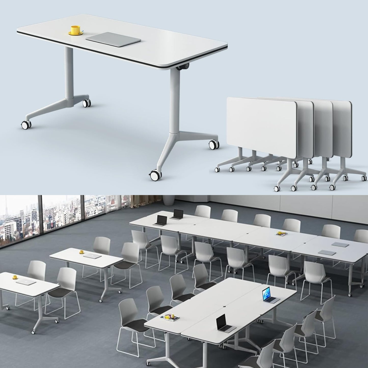 Folding Walnut Conference Table