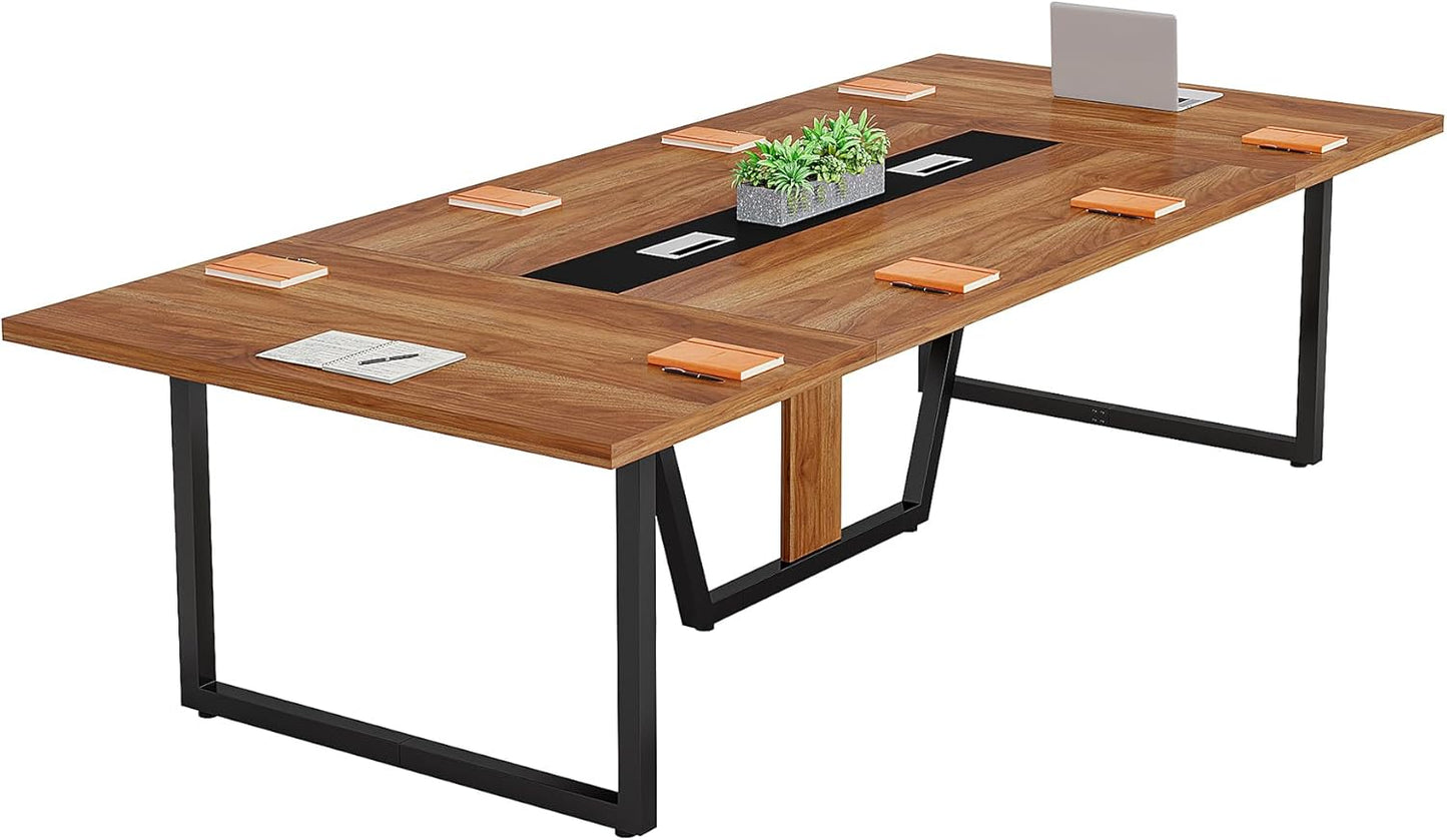 LITTLE TREE 8FT Conference Table for 10 People, Large Meeting Table