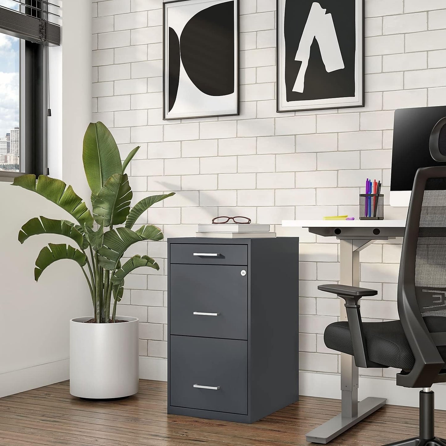 STAPLES 3-Drawer Vertical File Cabinet, Letter Size Documents