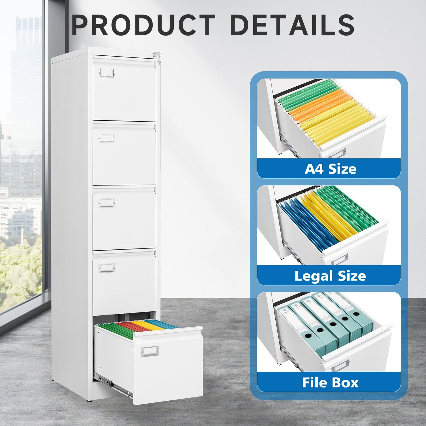 2-Drawer Vertical Locking File Cabinet, Steel, Letter Size