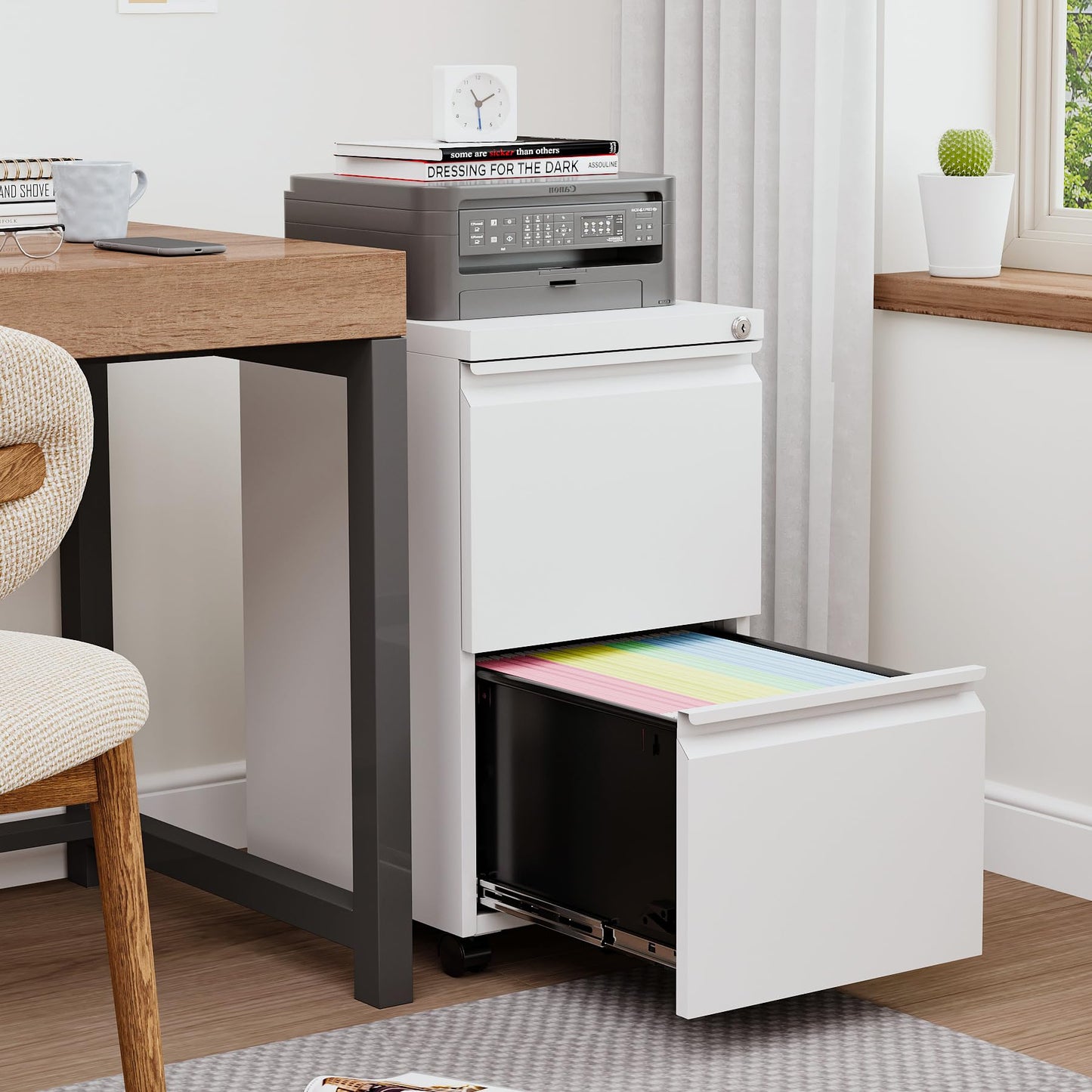 2-Drawer Vertical Locking File Cabinet, Steel, Letter Size