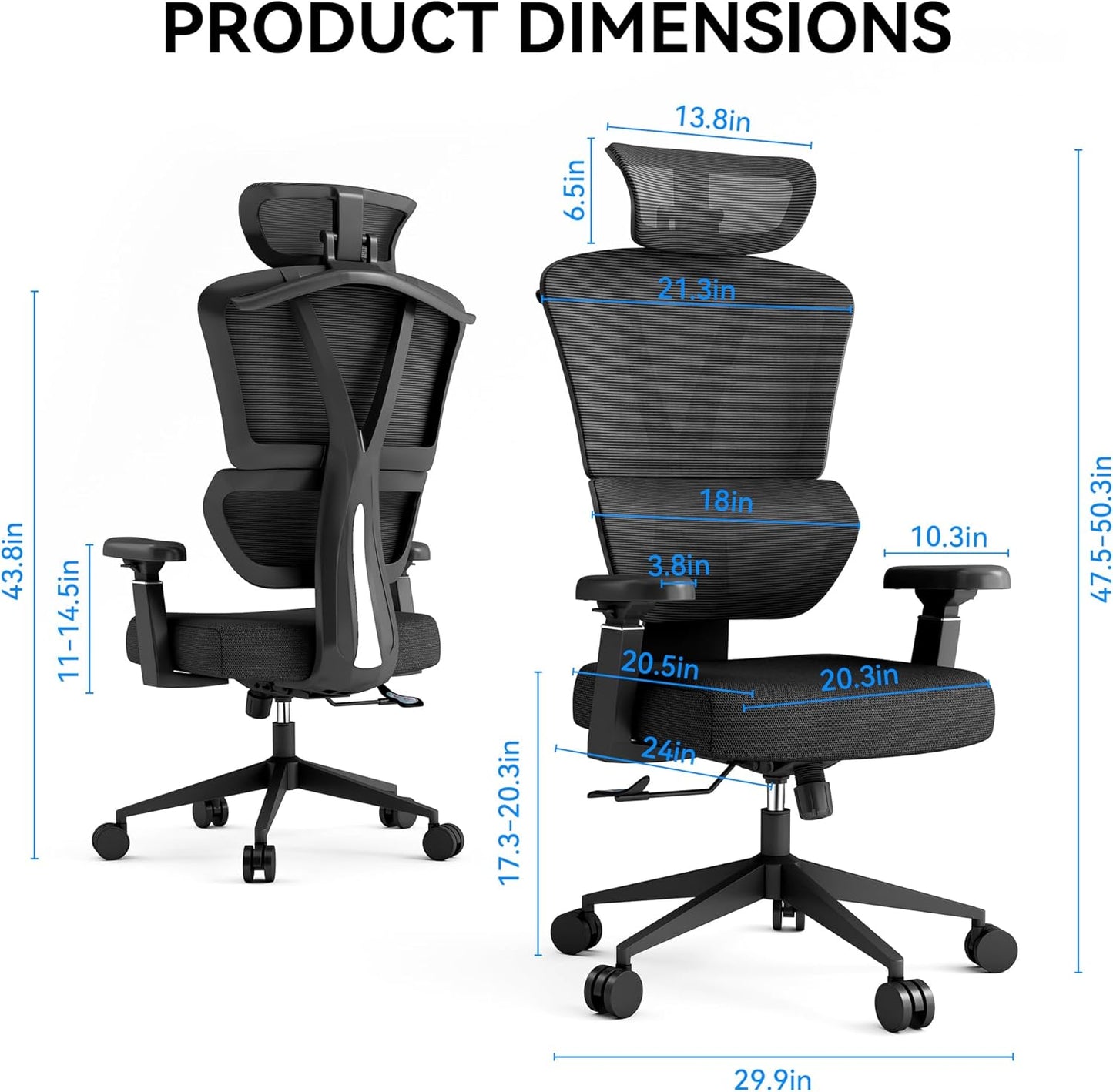 Mesh Office Chair - 400lbs Black