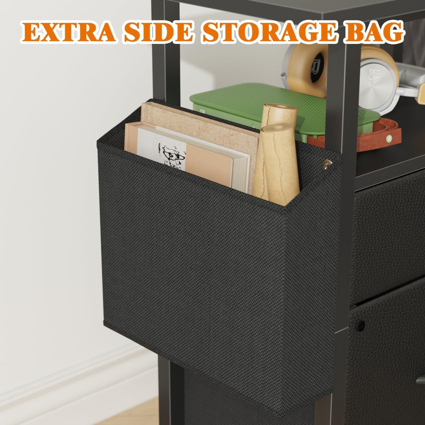 2 Drawer File Cabinet with 24'' Extended Desktop