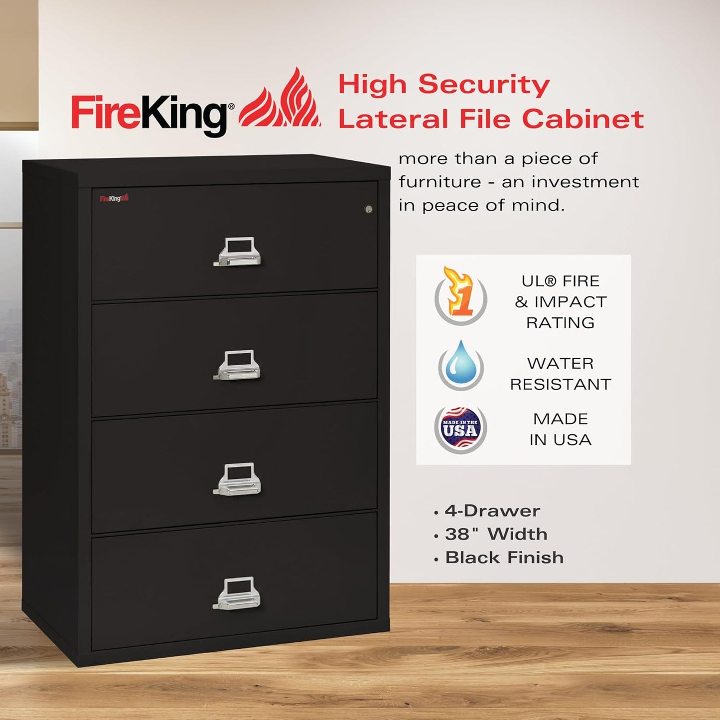 Fireking Fireproof Lateral File Cabinet (4 Drawers