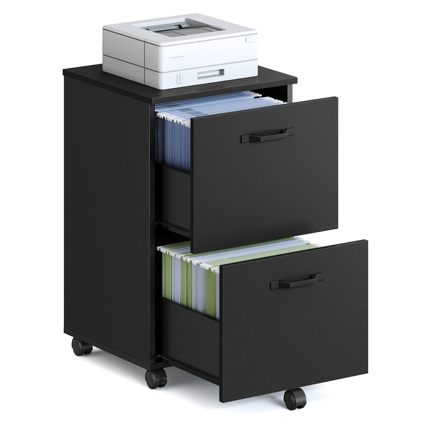 VASAGLE 2-Drawer Rolling File Cabinet, Snow White