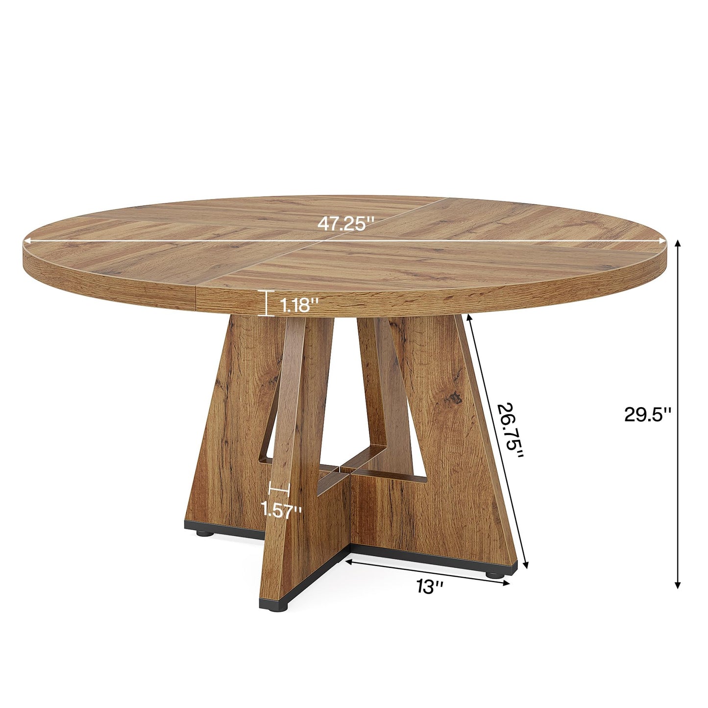 Tribesigns 47-Inch Round Conference Table  Wooden Meeting Room Table