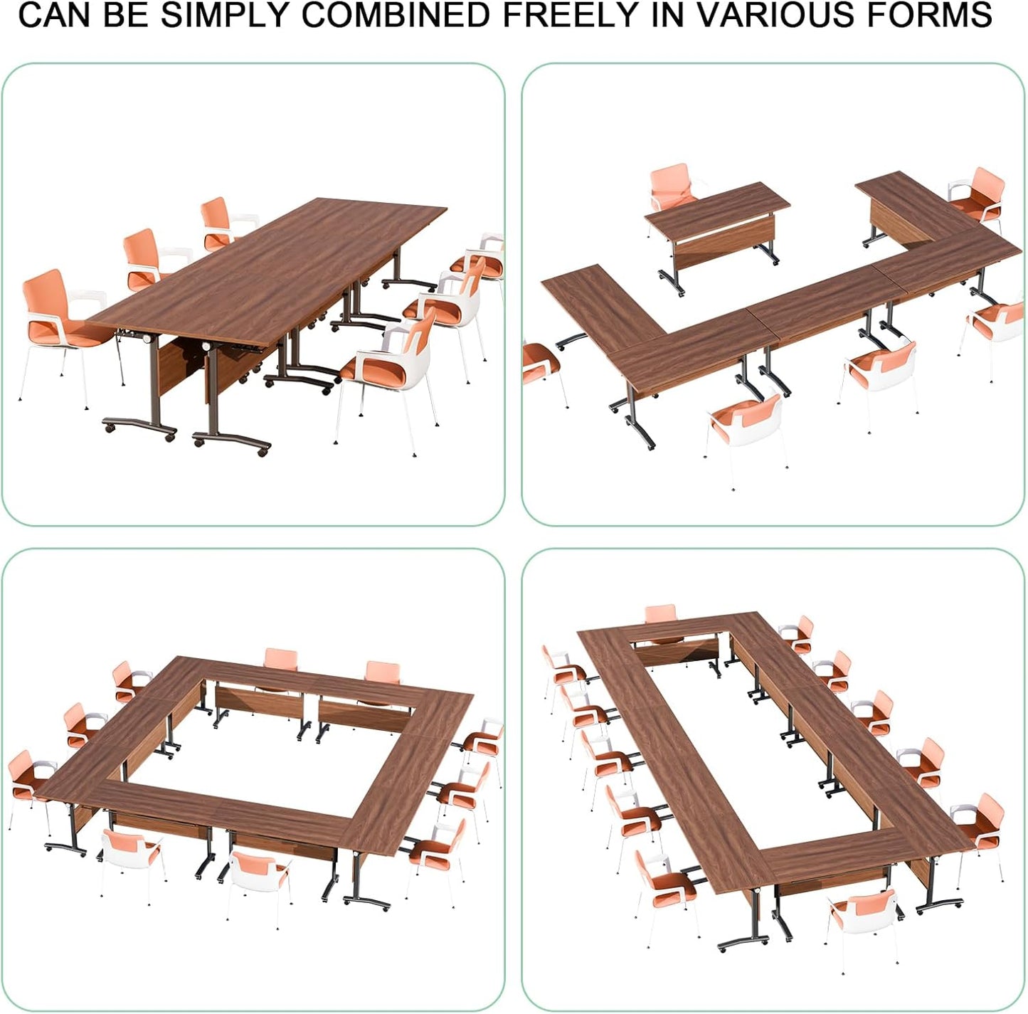 Conference Tables,Folding Conference Table Flip Top Mobile Training Tables