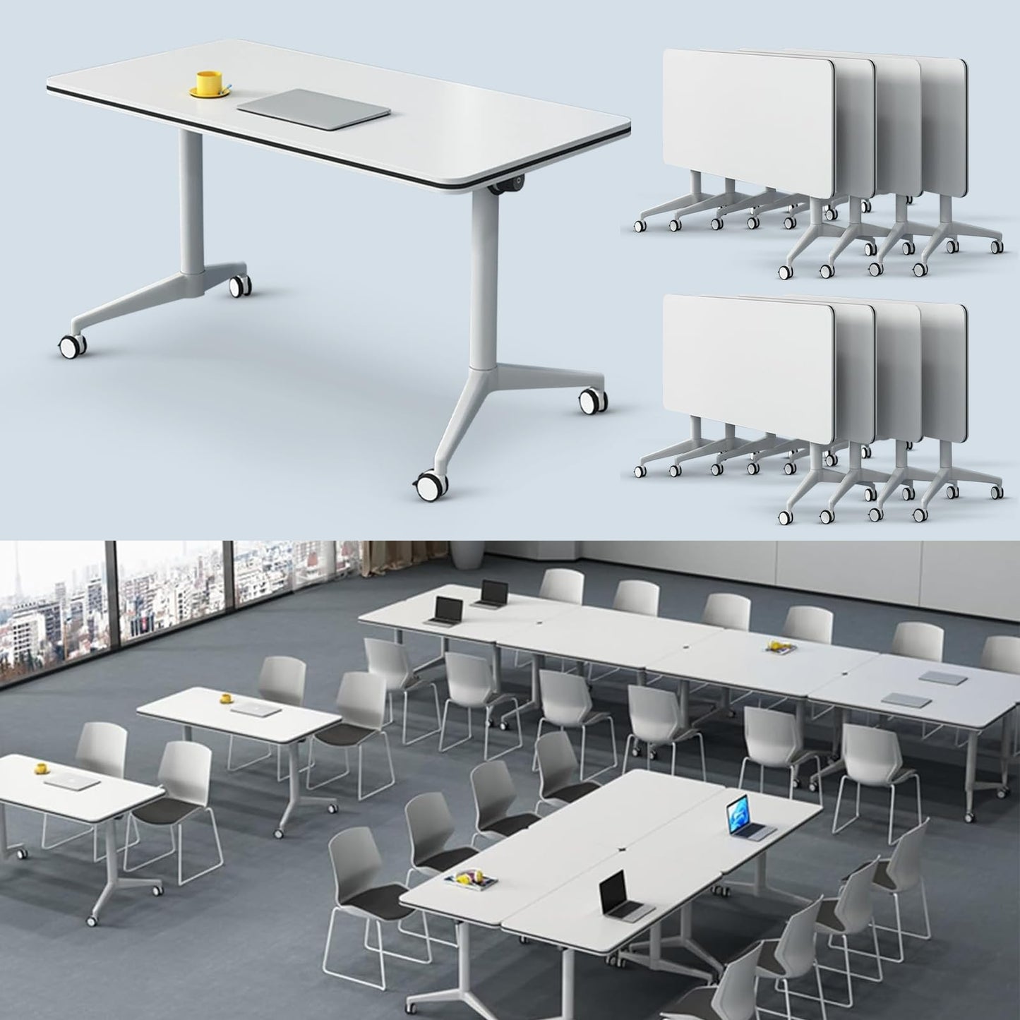 Folding Walnut Conference Table