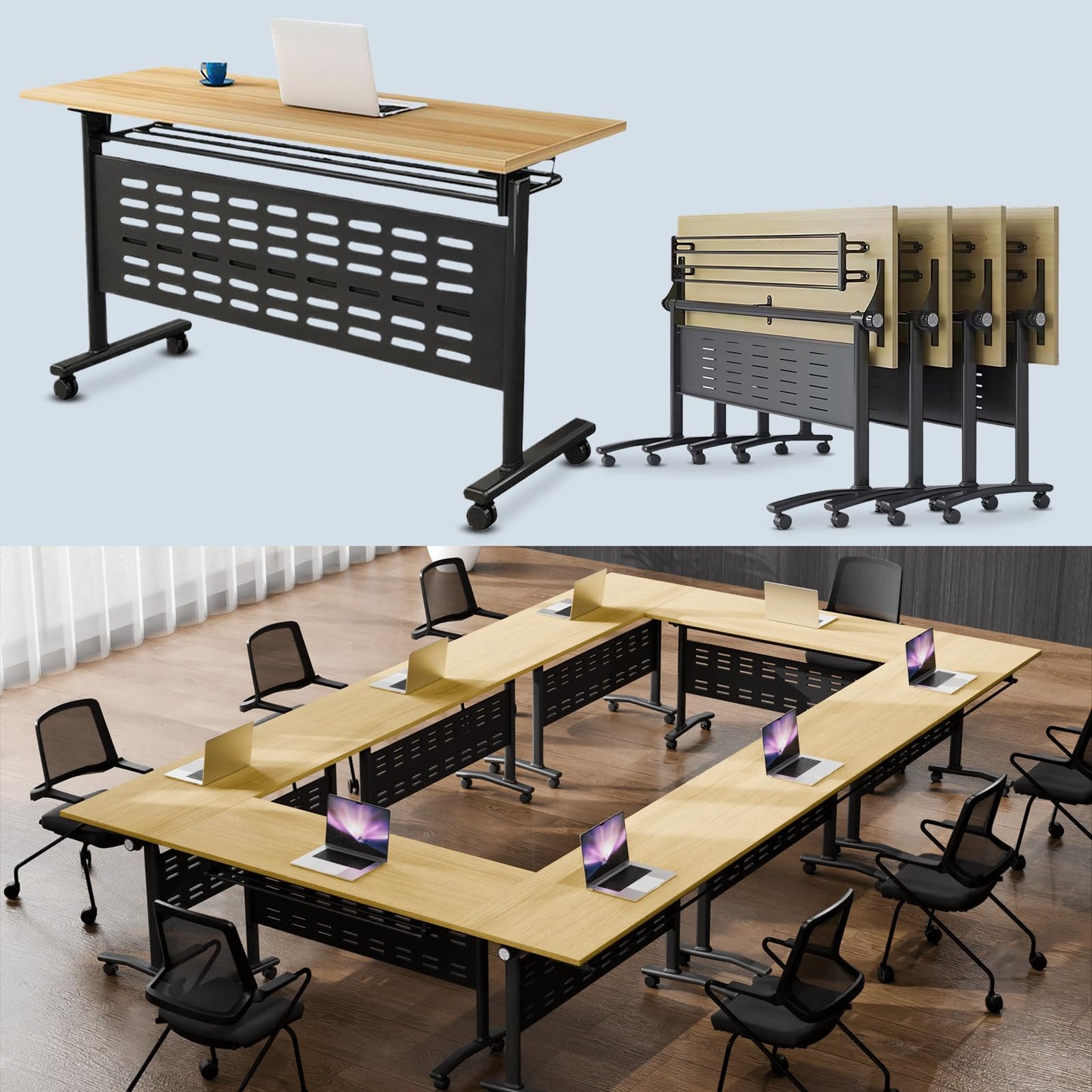 Folding Walnut Conference Table