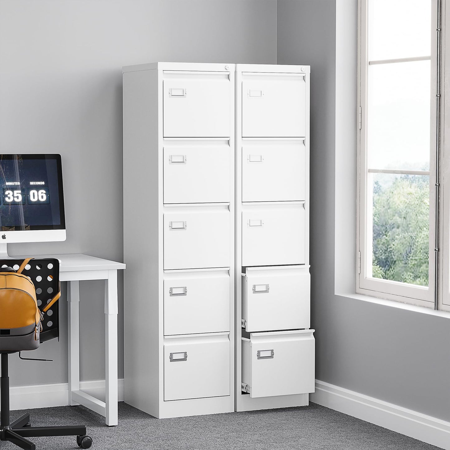 2-Drawer Vertical Locking File Cabinet, Steel, Letter Size
