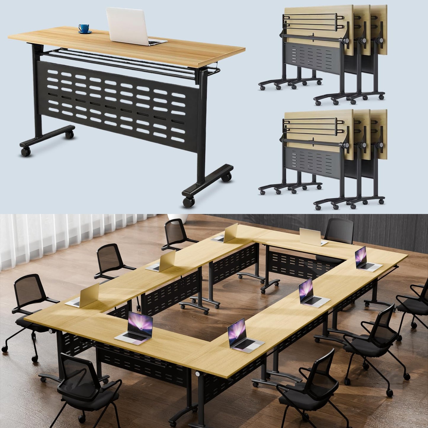 Folding Walnut Conference Table