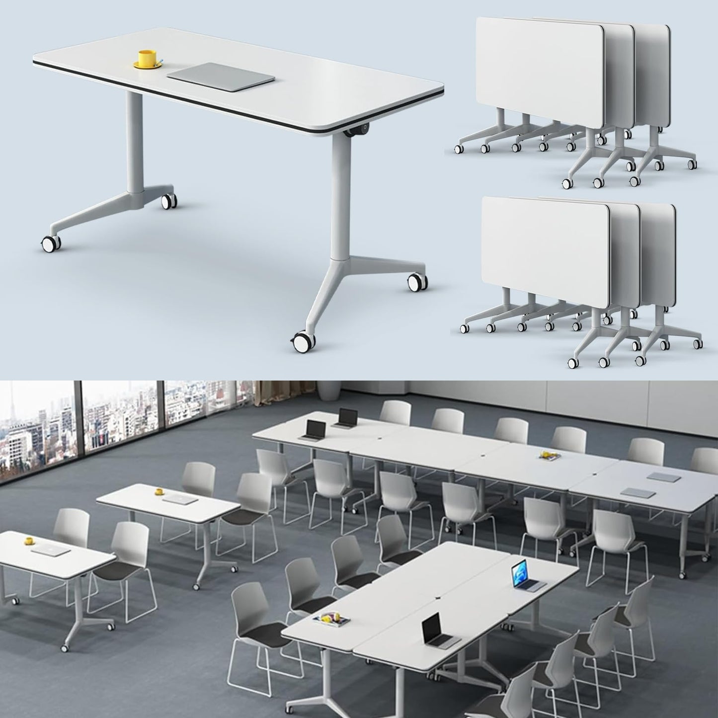Folding Walnut Conference Table
