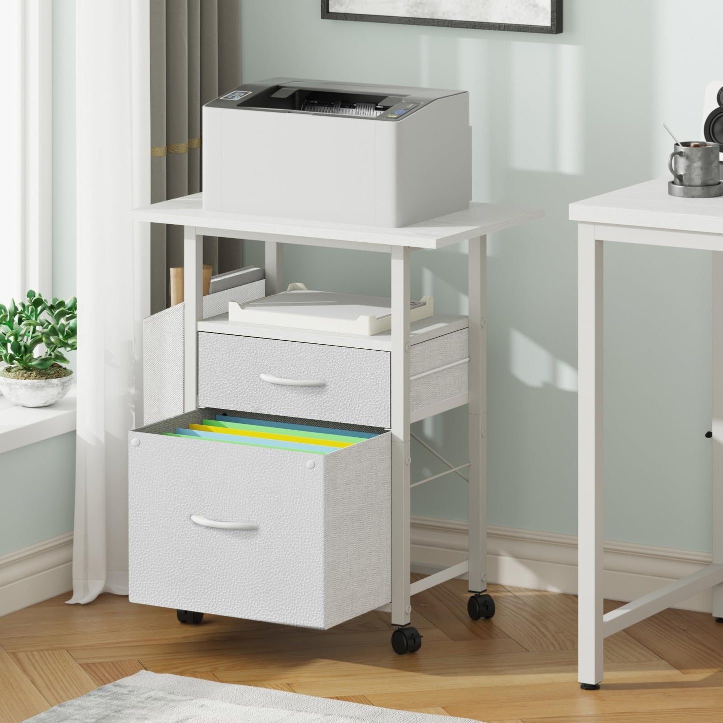 2 Drawer File Cabinet with 24'' Extended Desktop
