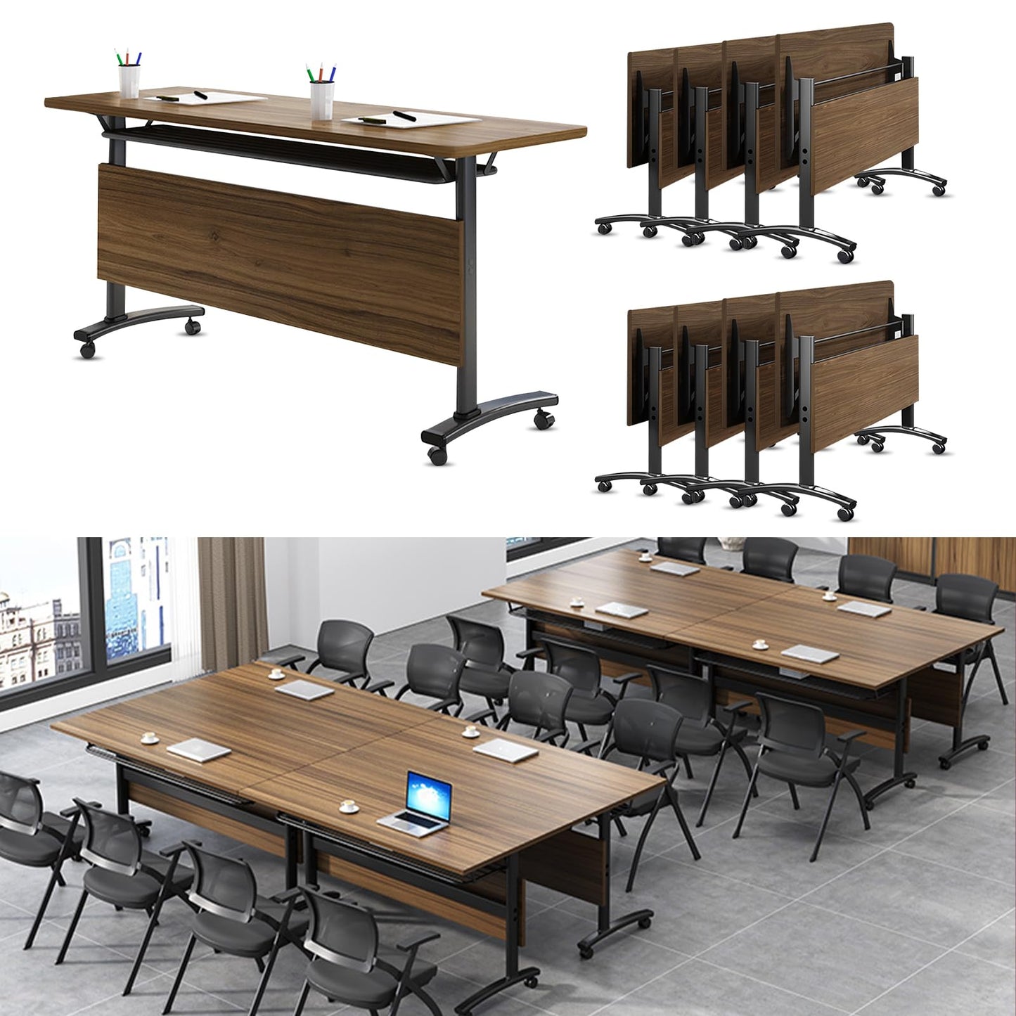 Folding Walnut Conference Table
