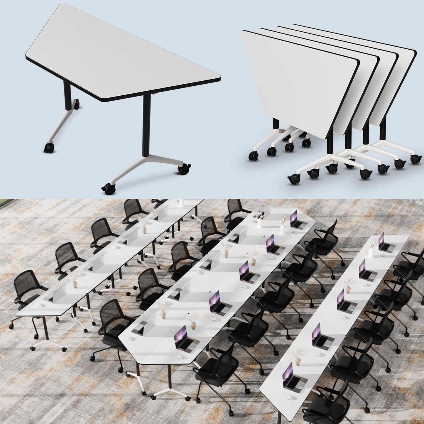 Folding Walnut Conference Table
