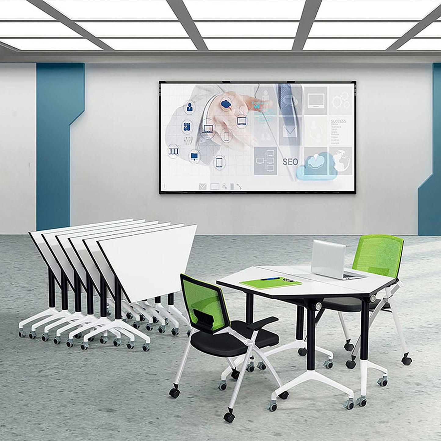 4 Pack Folding Conference Table Conference Room Table Meeting Table