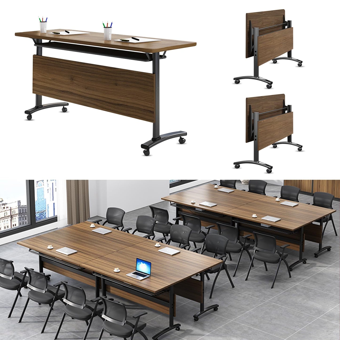 Folding Walnut Conference Table