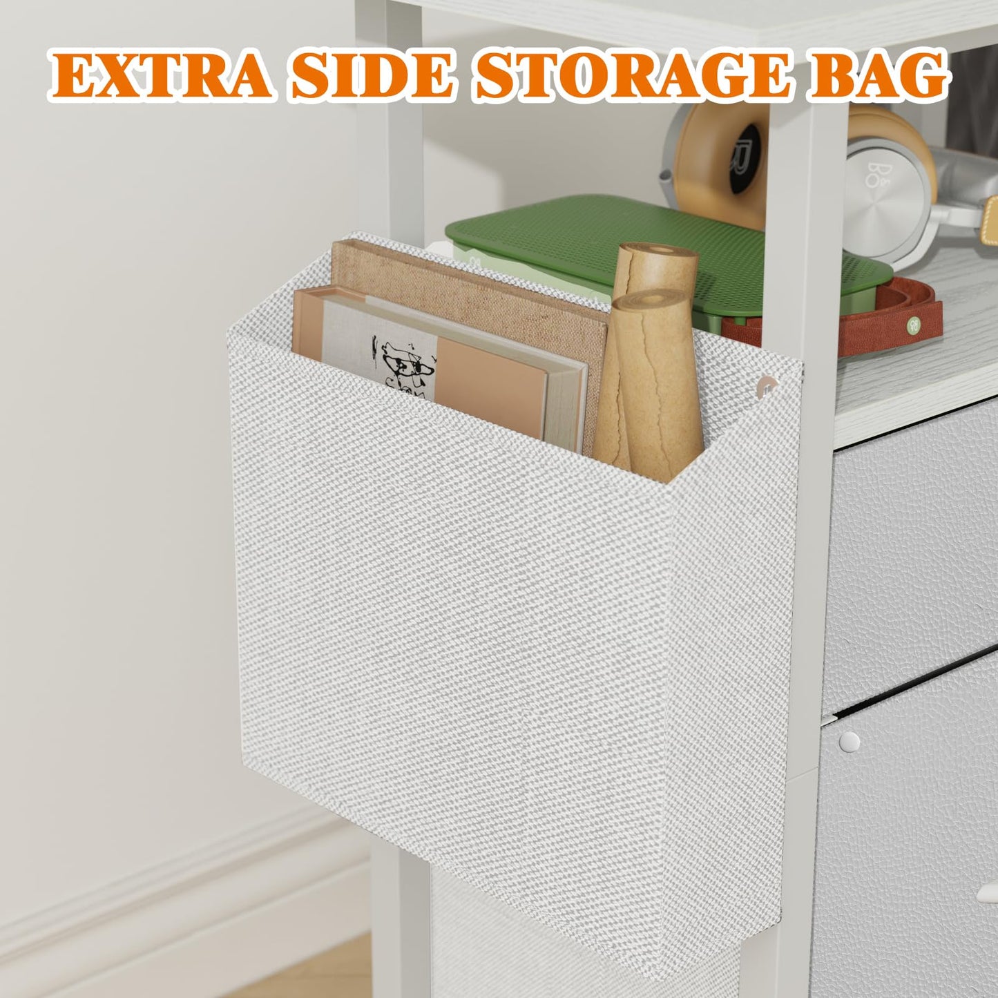 2 Drawer File Cabinet with 24'' Extended Desktop