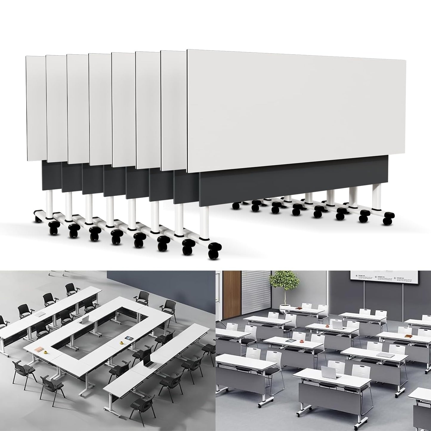 Folding Conference Table Modern Large Mobile Meeting