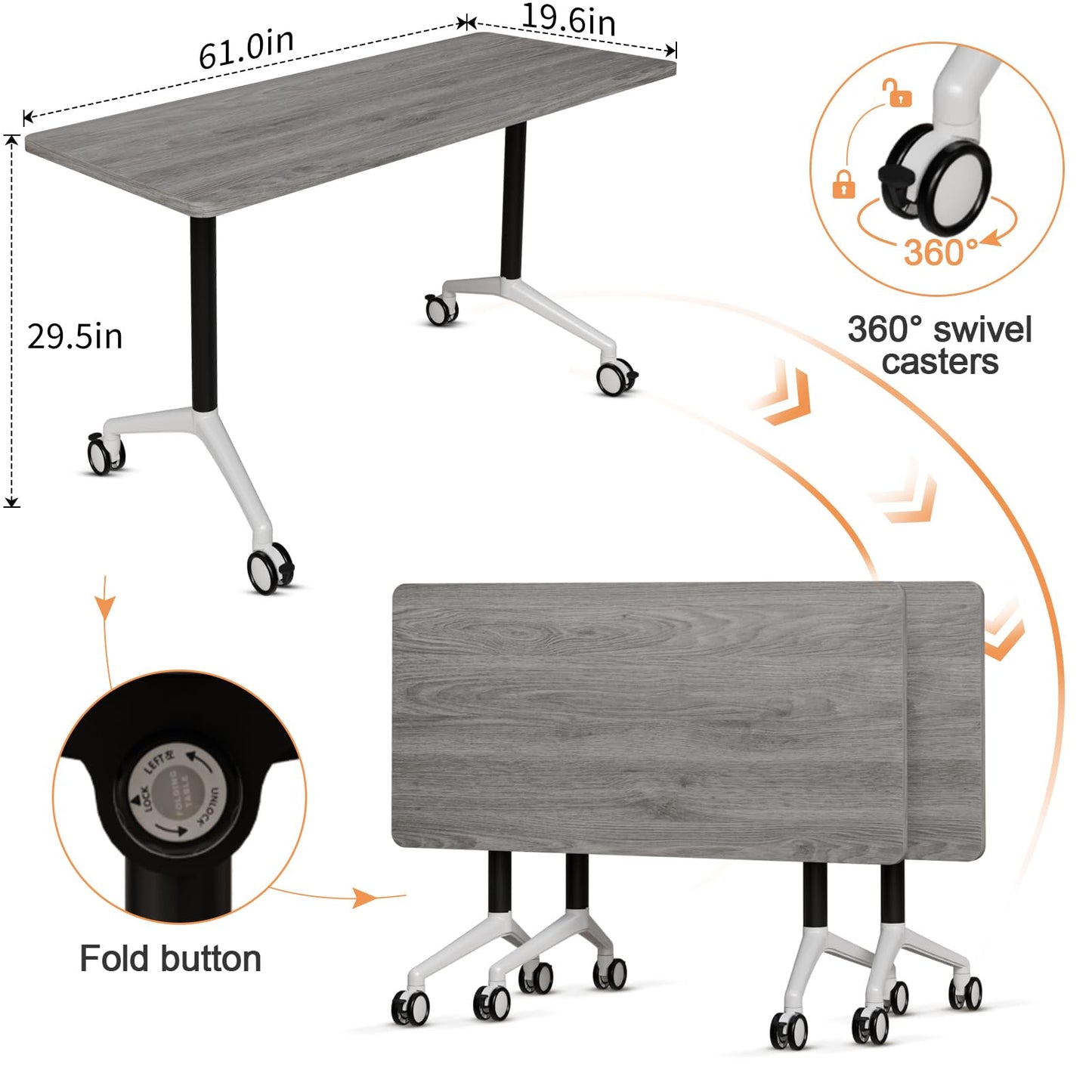 Folding Walnut Conference Table