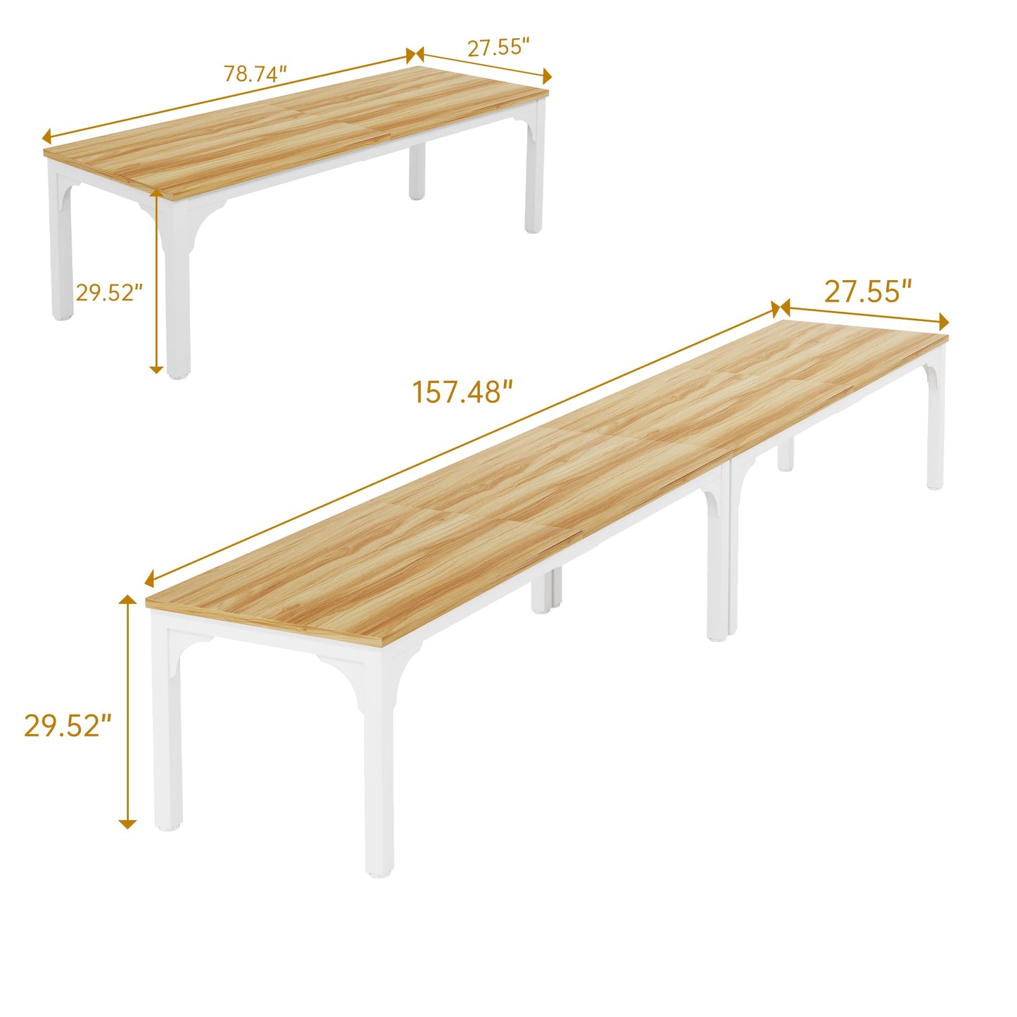 13FT Conference Table, Super Sturdy Large Rectangle Meeting Seminar Table