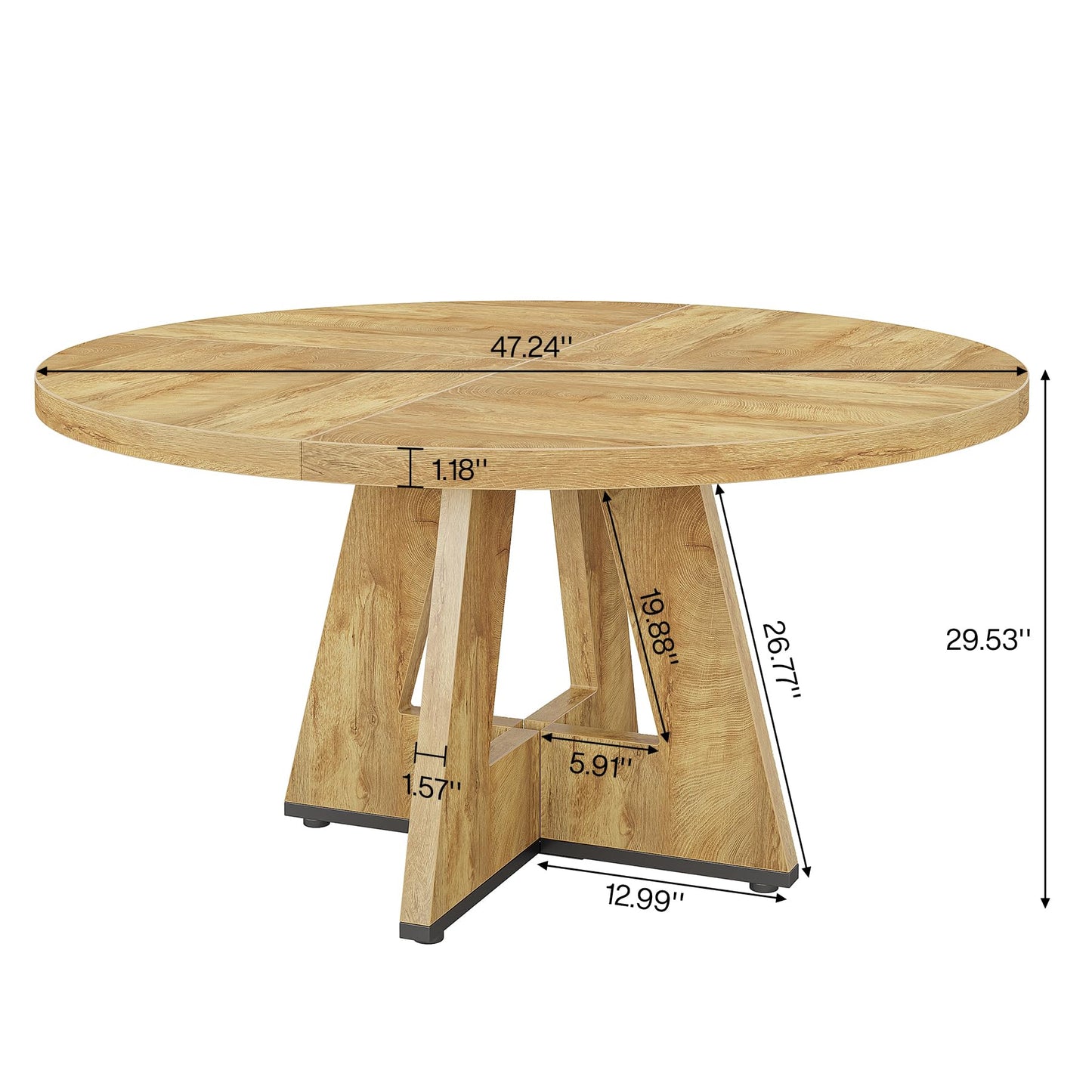 Tribesigns 47-Inch Round Conference Table  Wooden Meeting Room Table