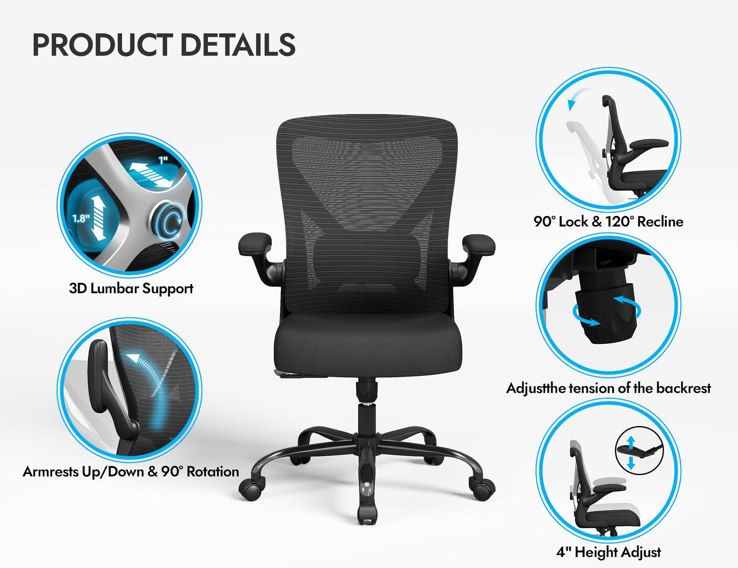 X-Shaped Ergonomic Office Chair