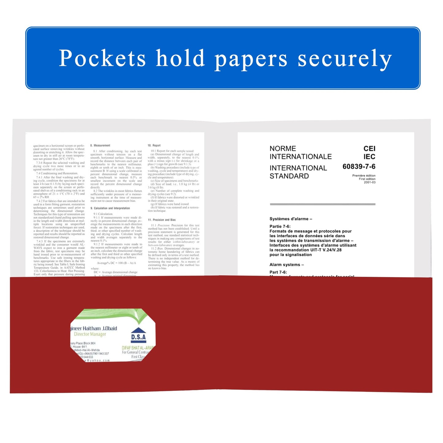 Zzrywuty 50 Packs Two Pocket File Folders with Business Card Slot