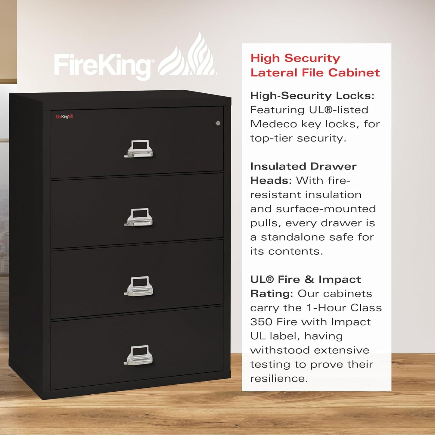 Fireking Fireproof Lateral File Cabinet (4 Drawers