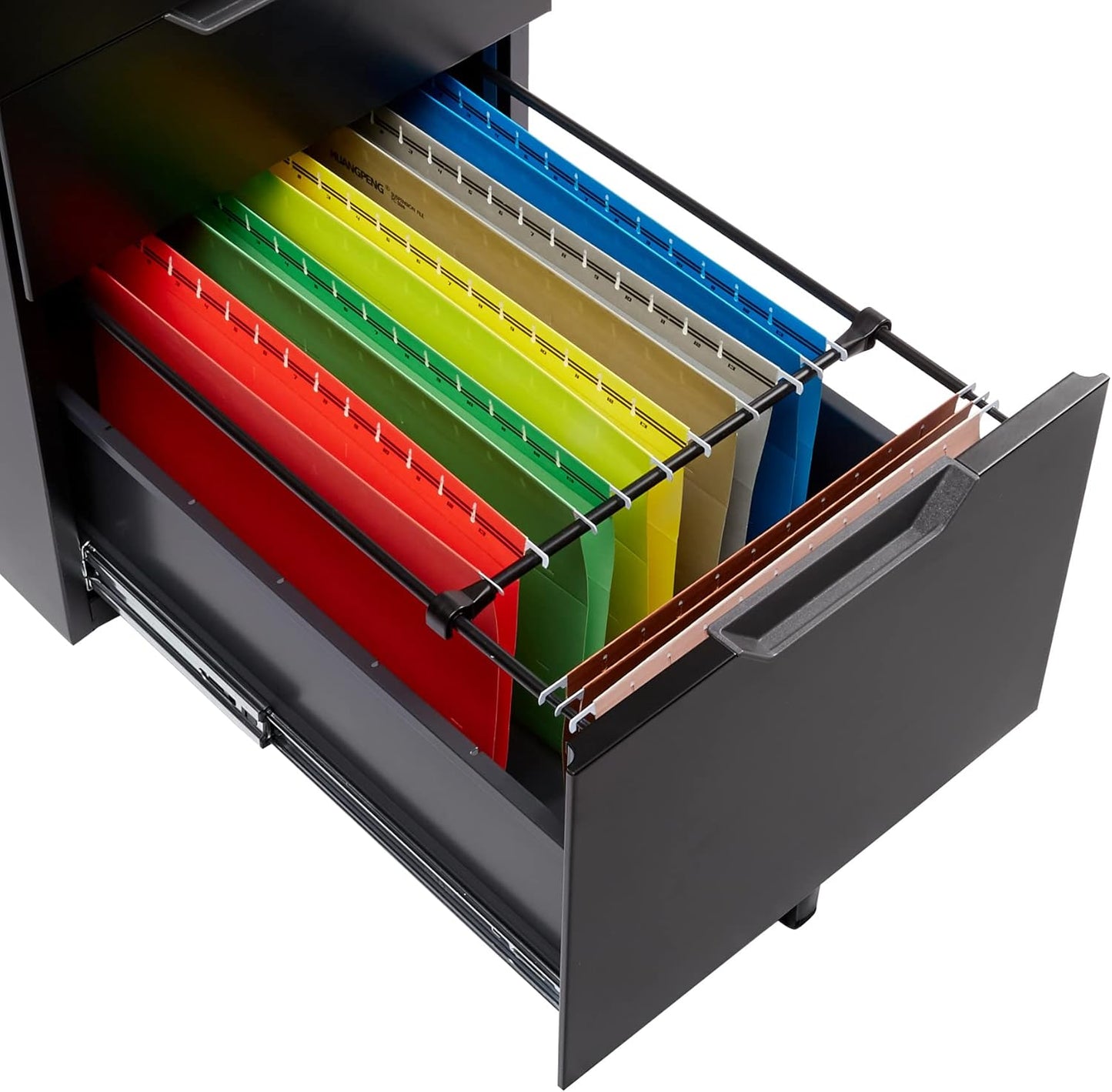 Amazon Basics 3 Drawer Mobile File Cabinet With Lock, Black