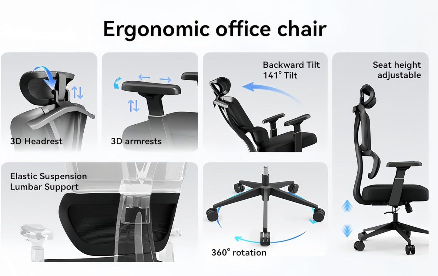 Mesh Office Chair - 400lbs Black