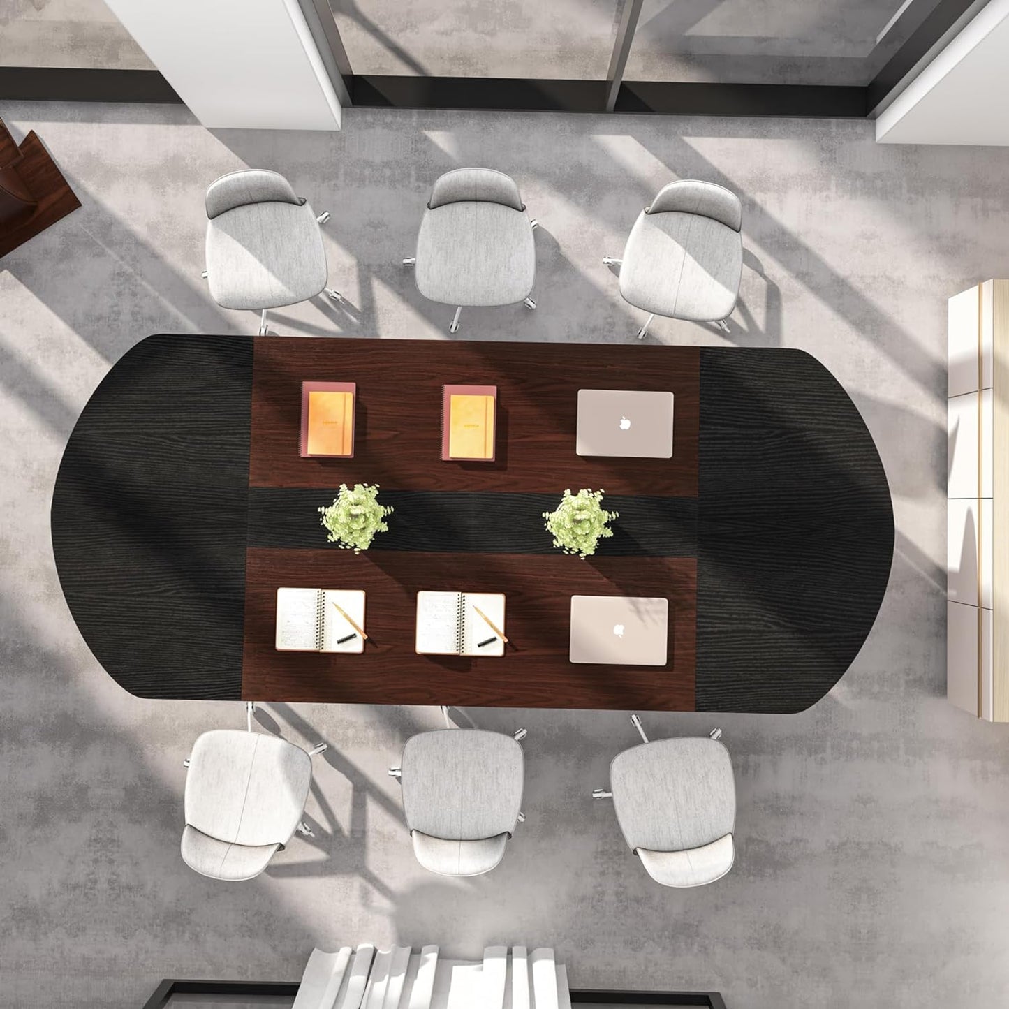 Tribesigns 6FT Oval Conference Table,  Curved Meeting Tables