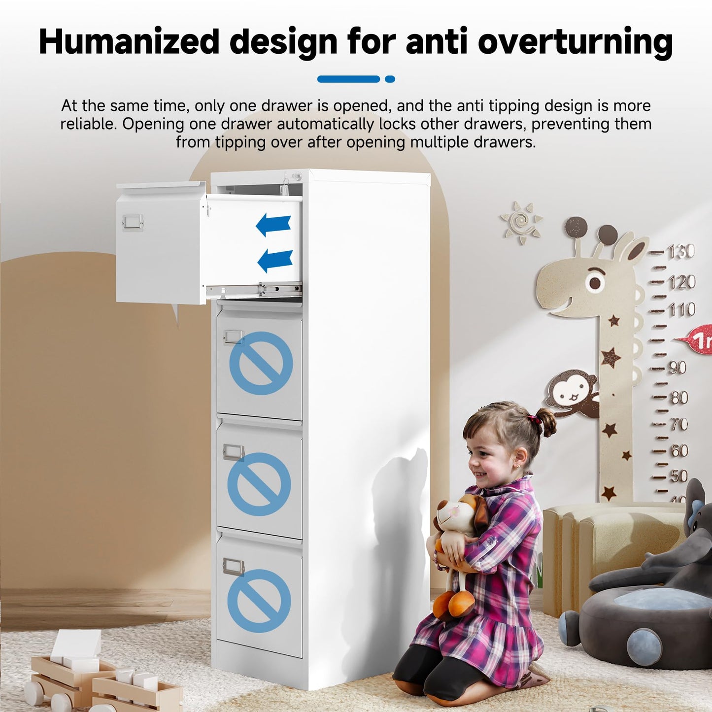2-Drawer Vertical Locking File Cabinet, Steel, Letter Size