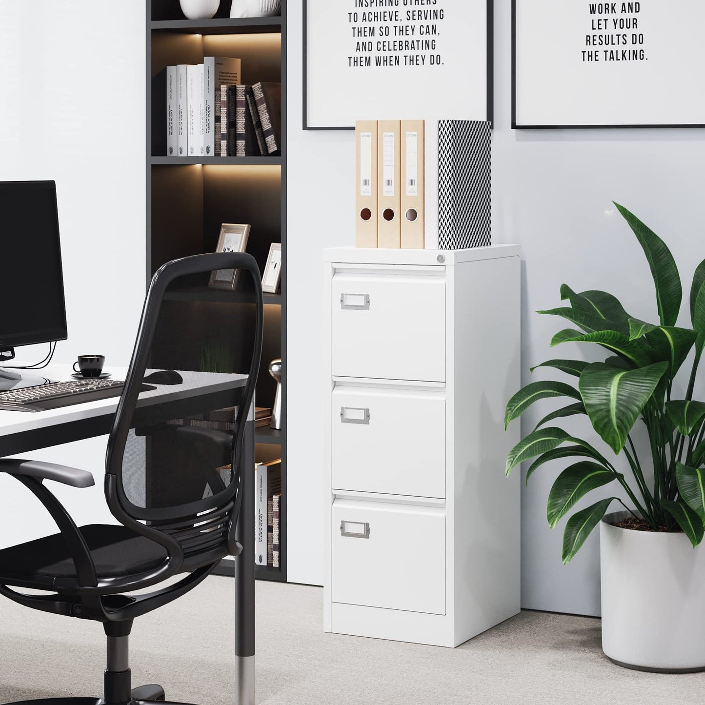 2-Drawer Vertical Locking File Cabinet, Steel, Letter Size