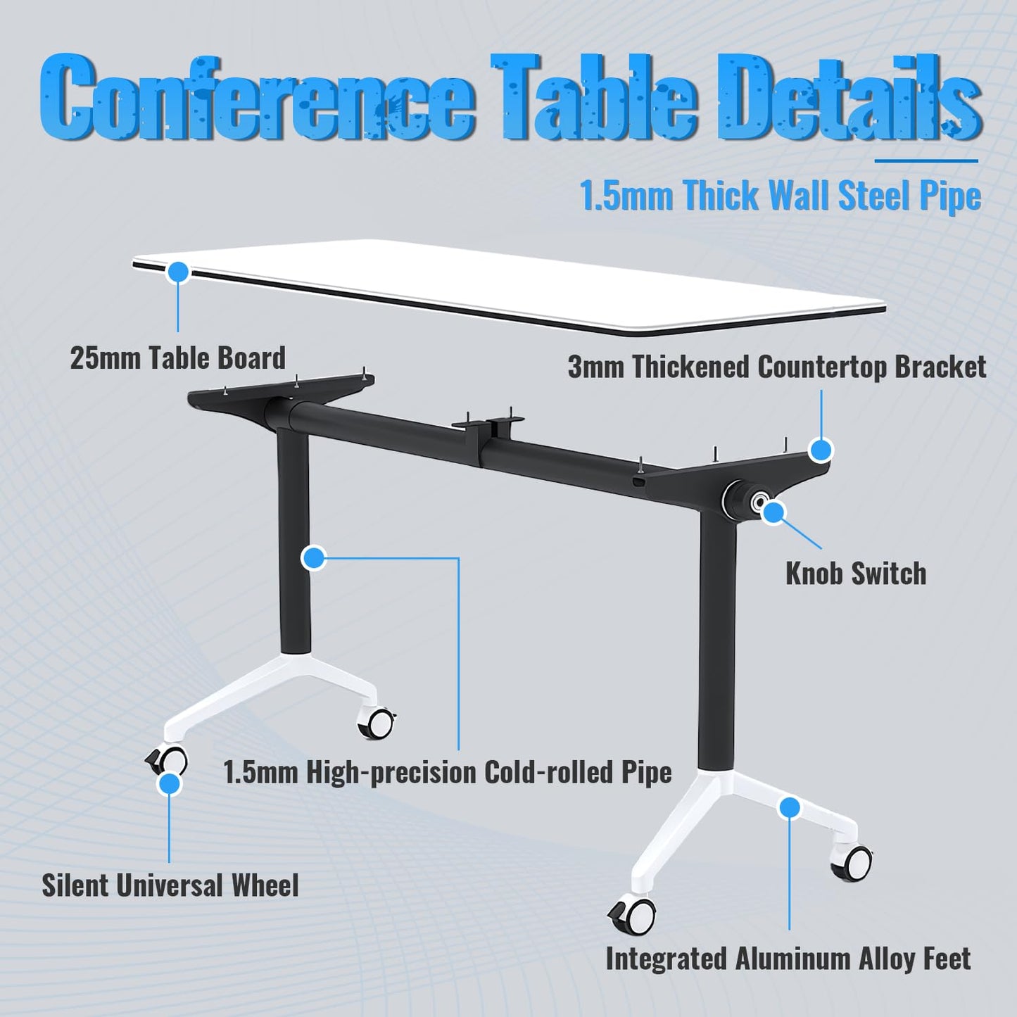 63" Folding Conference Table