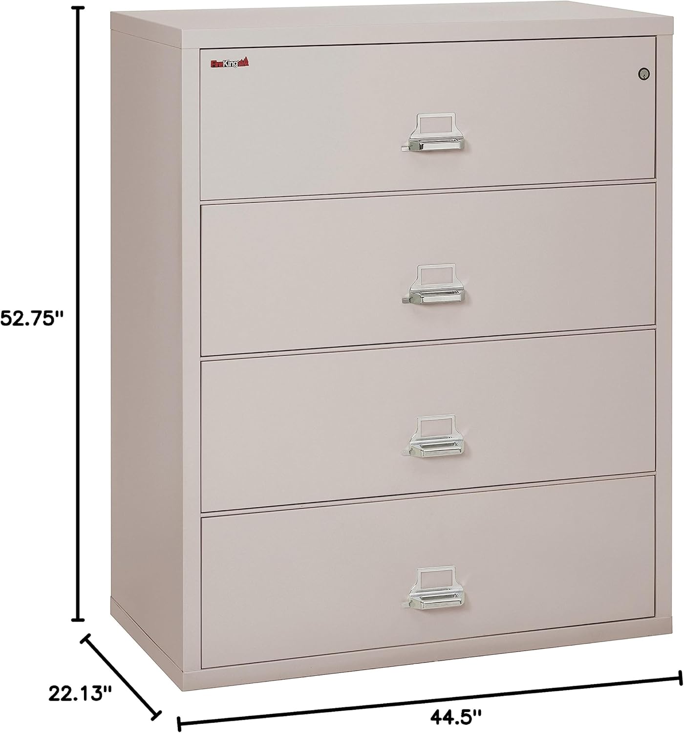 Fireking 4-Drawer Fireproof Lateral File Cabinet, Platinum