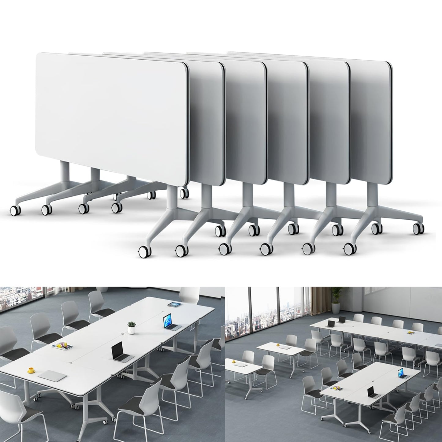 Folding Conference Table Modern Large Mobile Meeting