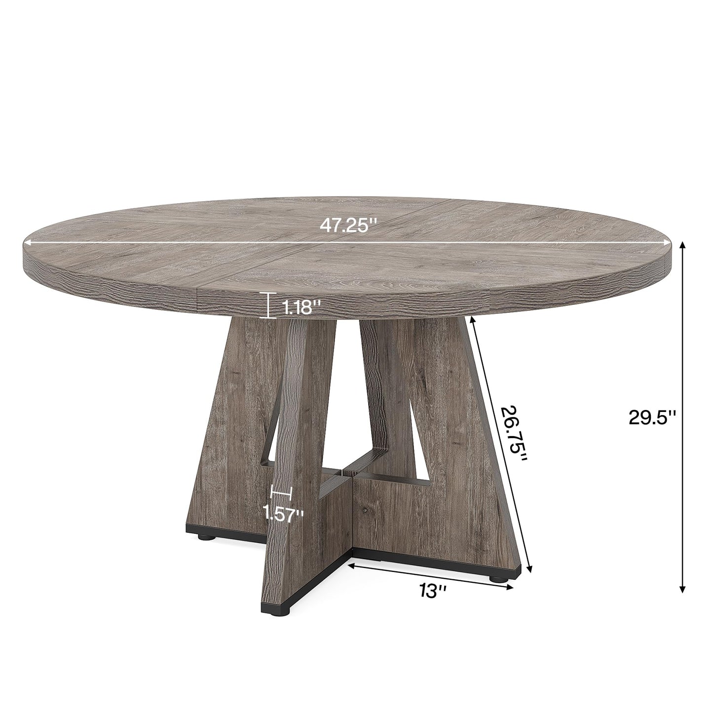 Tribesigns 47-Inch Round Conference Table  Wooden Meeting Room Table