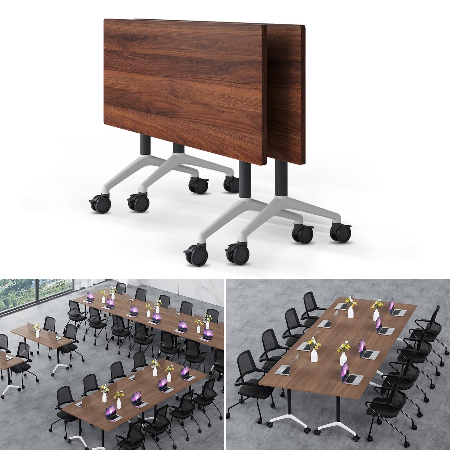 Folding Conference Table Modern Large Mobile Meeting