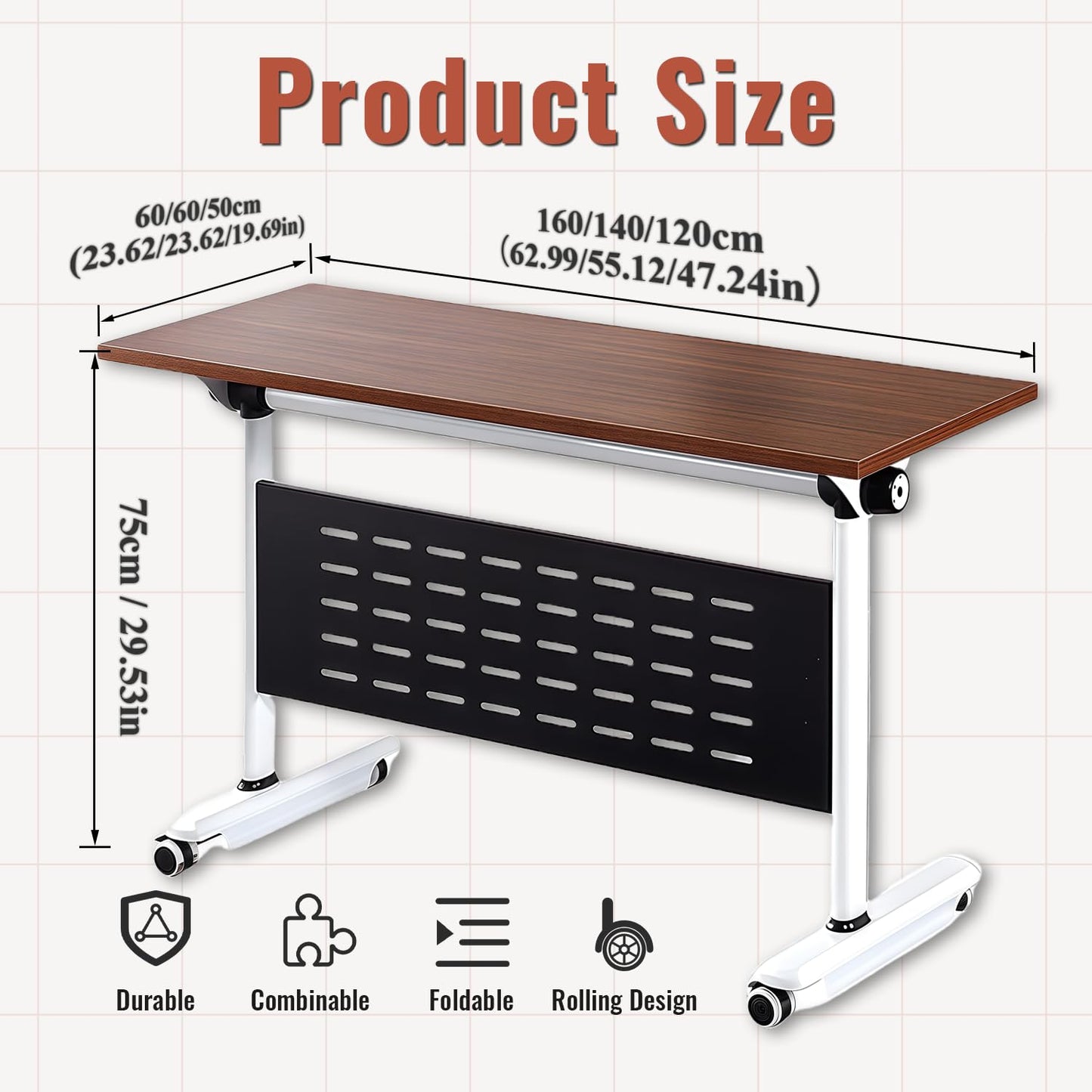 63" Folding Conference Table