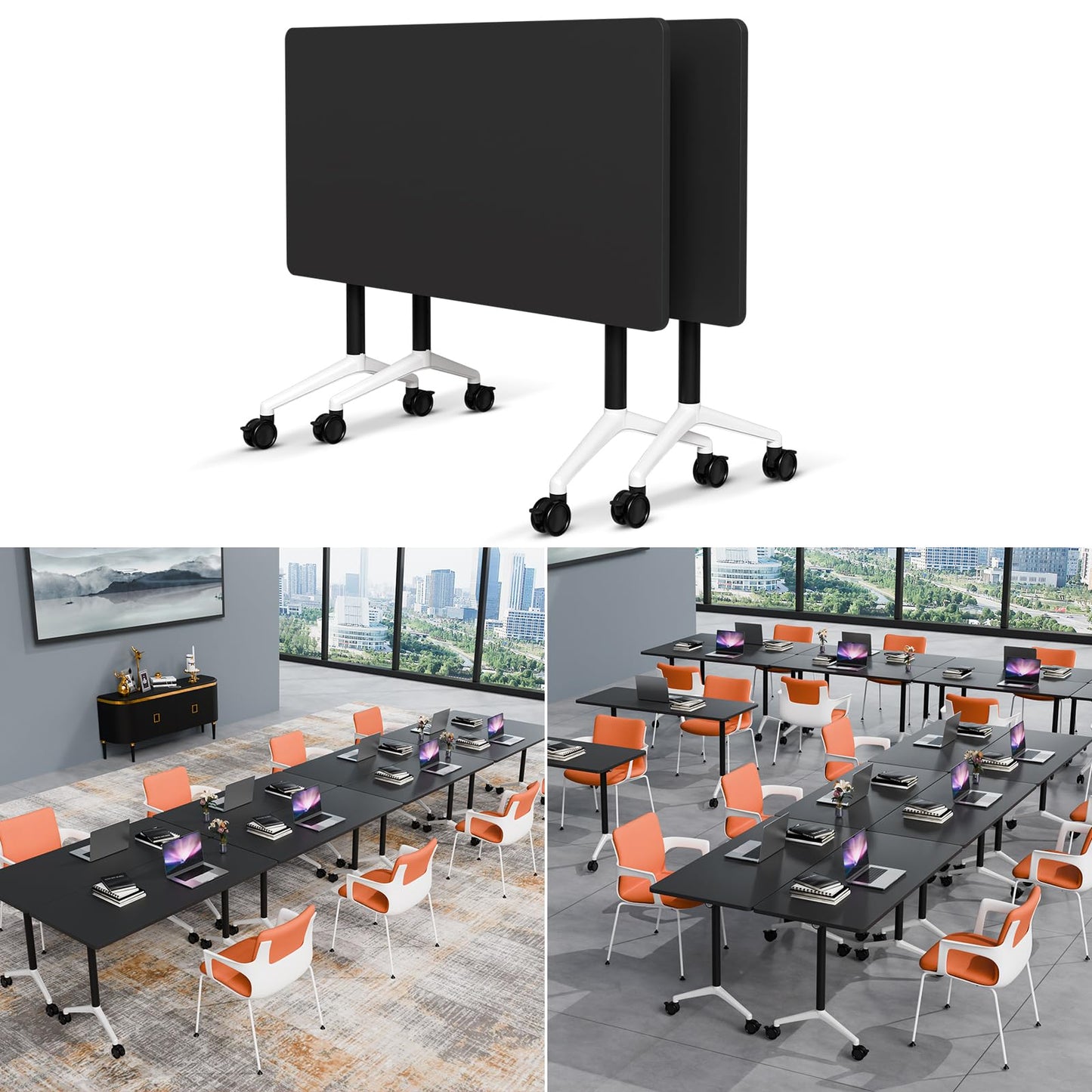 Folding Conference Table Modern Large Mobile Meeting