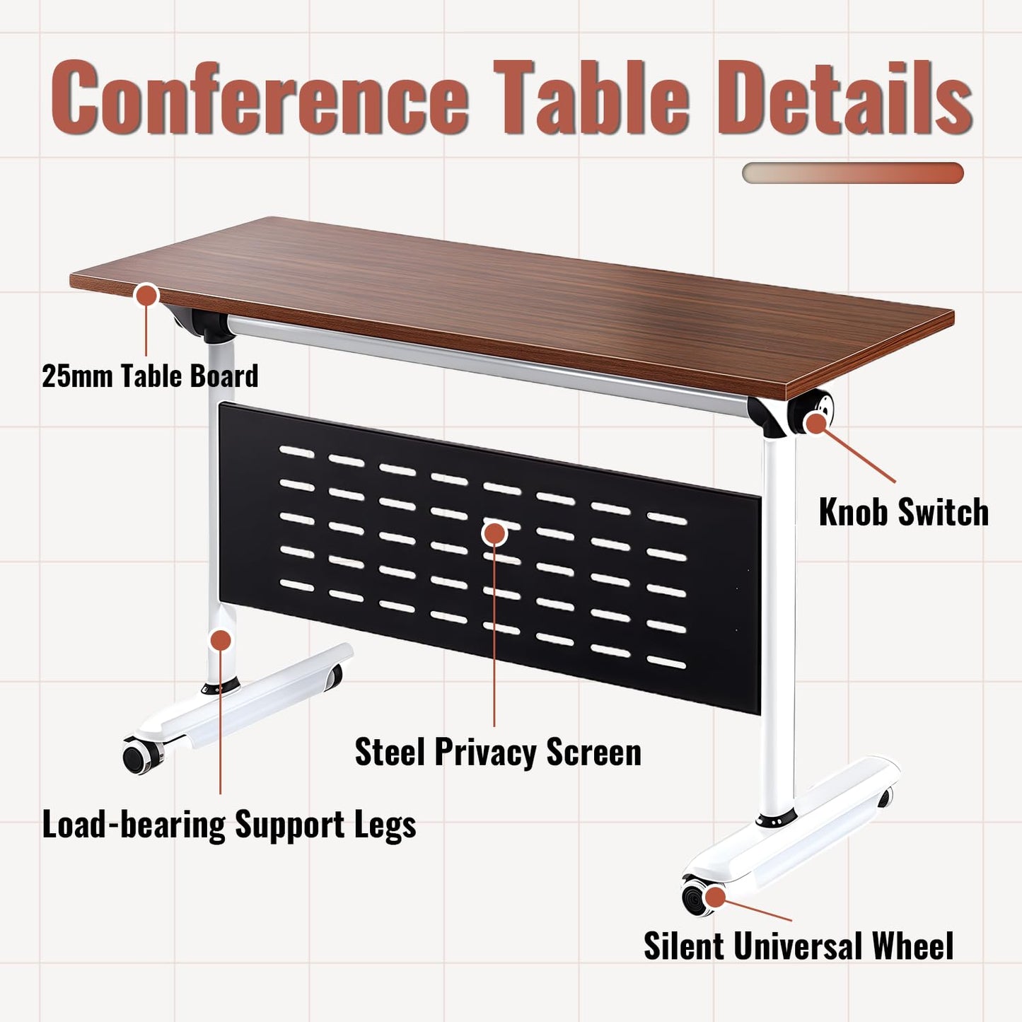 63" Folding Conference Table