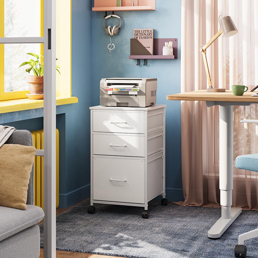 DEVAISE Mobile File Cabinet, Rolling Printer Stand with 3 Drawers