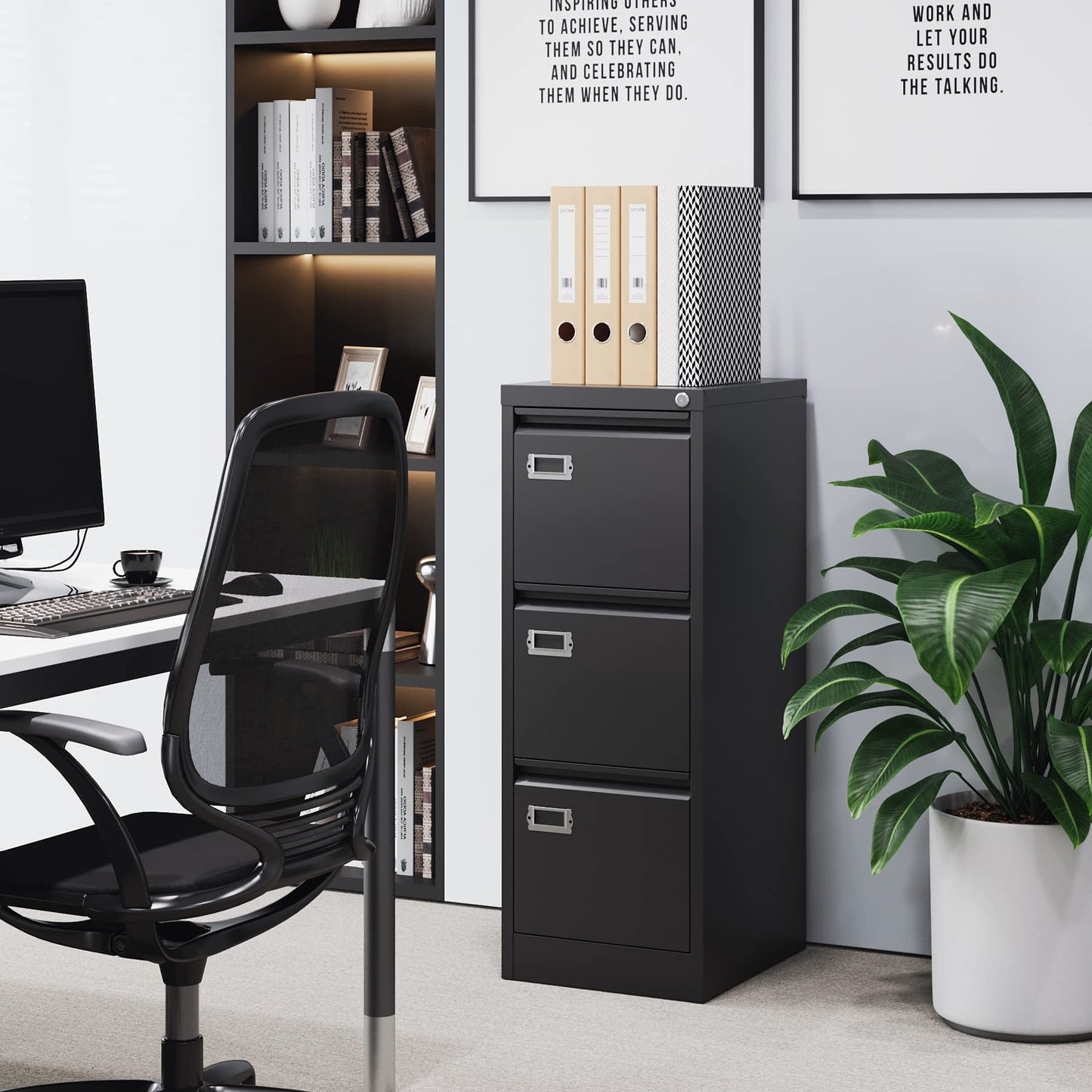 2-Drawer Vertical Locking File Cabinet, Steel, Letter Size